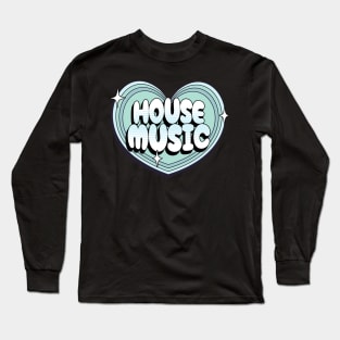 HOUSE MUSIC  - Y2K Heart (Teal) Long Sleeve T-Shirt